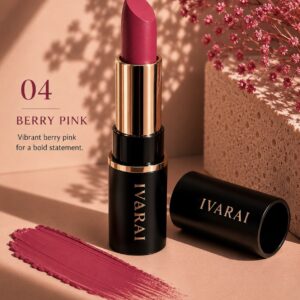 IVARAI Velvet Satin Lipstick
Shade: Berry Pink
